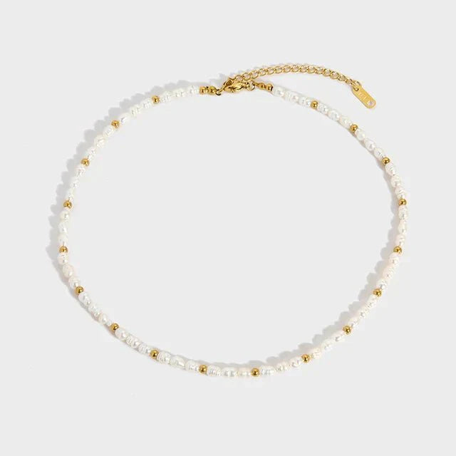 Aloha Pearl and Gold Choker Necklace