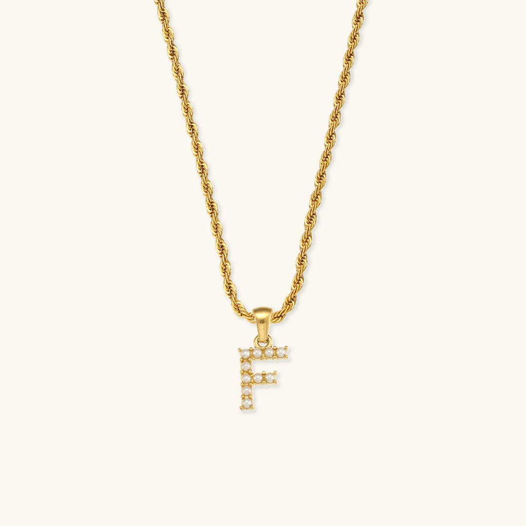 Elodie Initial Letter Pearl Necklace